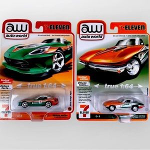 2023 AW Auto World 7 - 11 Seven Eleven 1967 Chevy Corvette 2012 Dodge Viper Set
